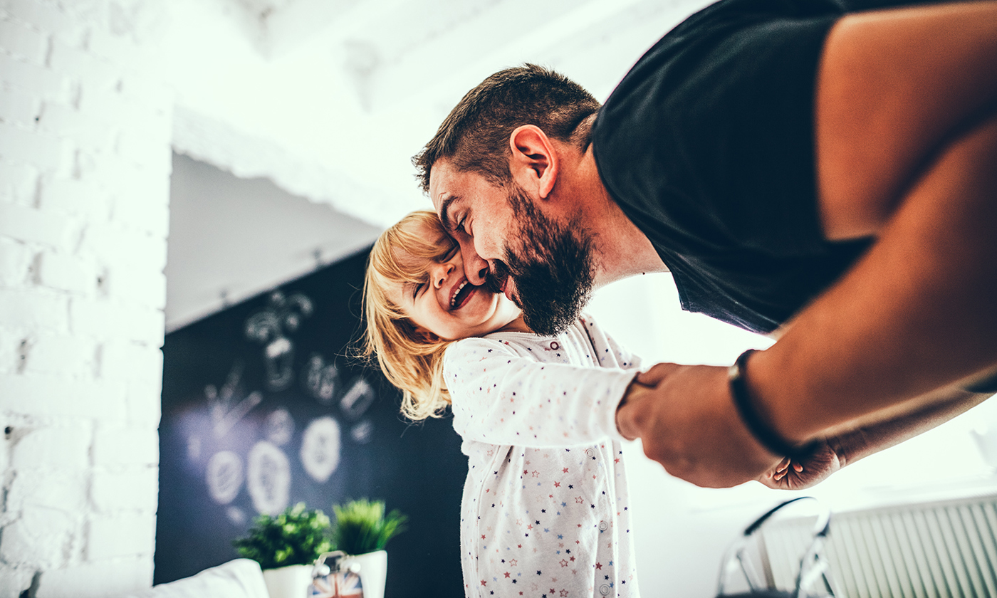 Father and daughter having fun