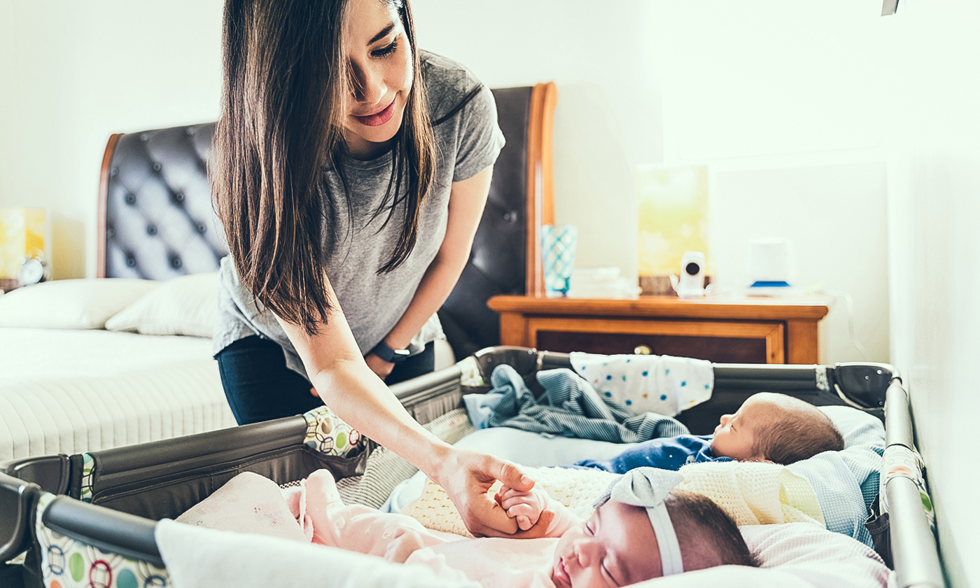Mother with twins