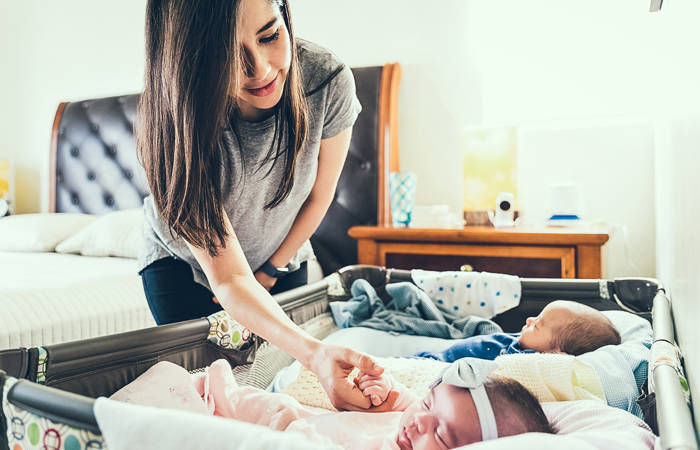 Mother with twins