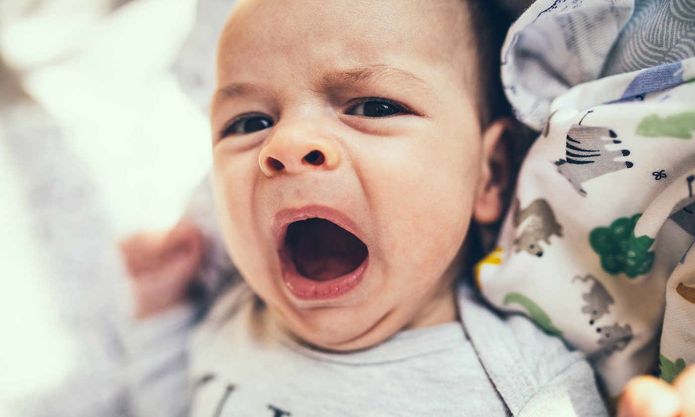 Baby yawning