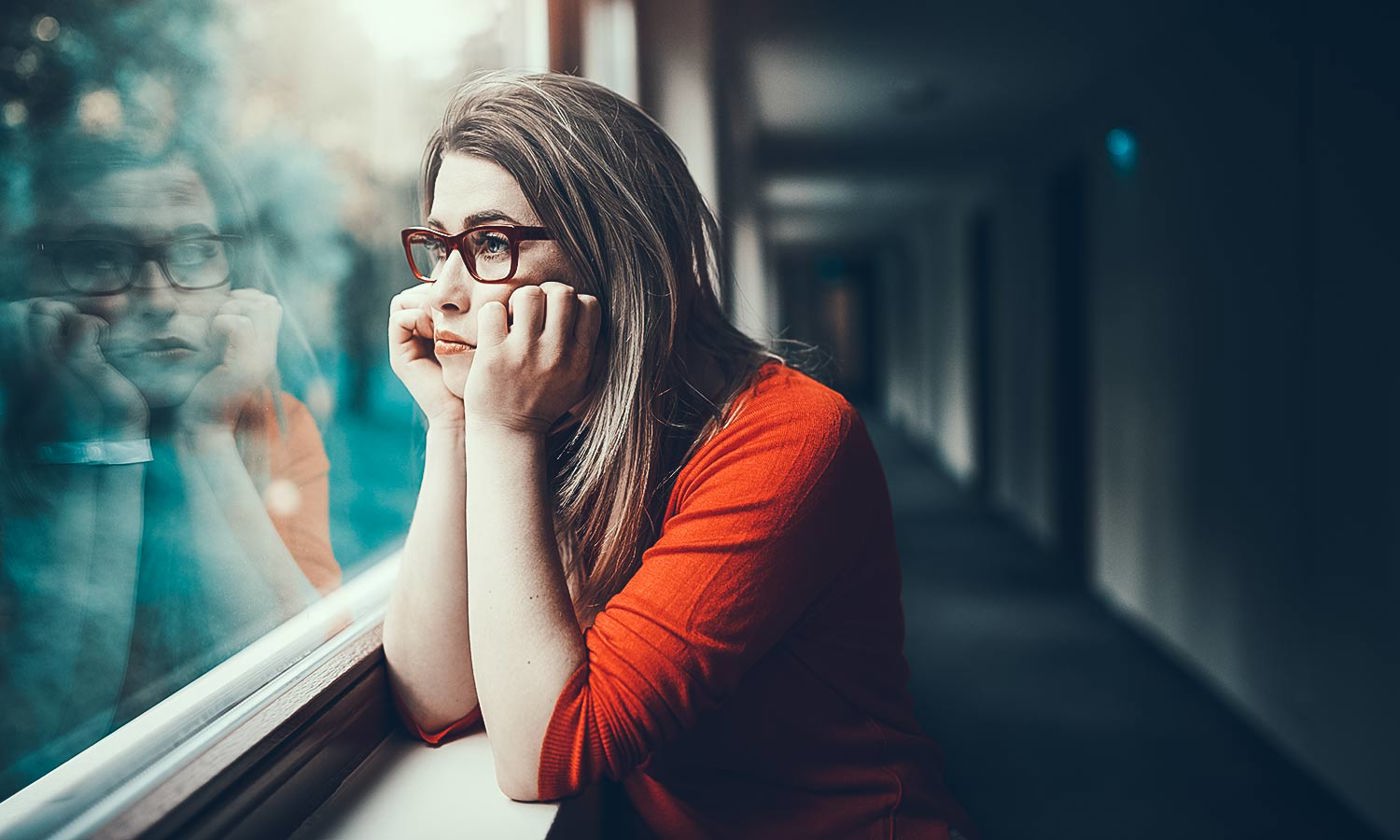 Thoughtful, worried woman