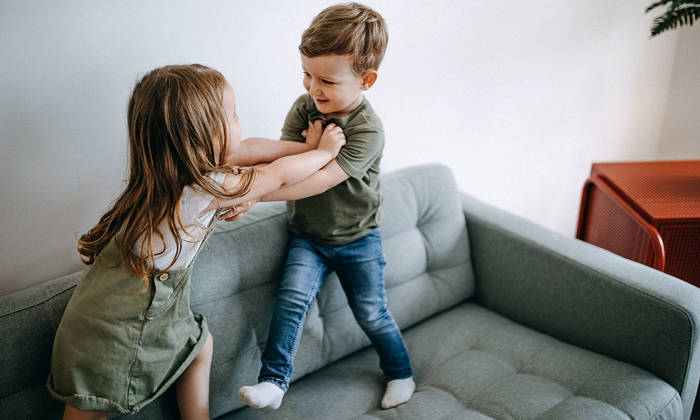Two children fighting