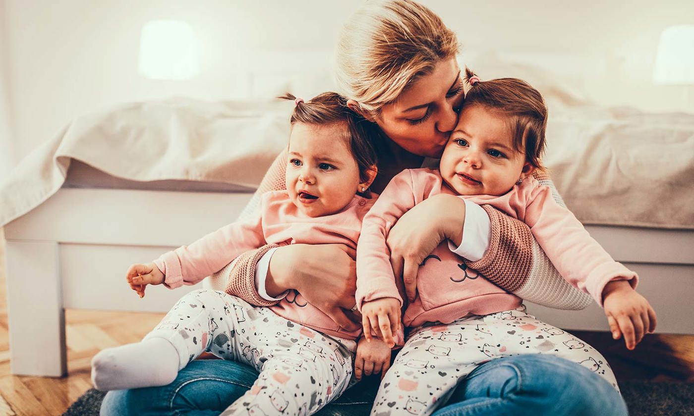 Mother with twins