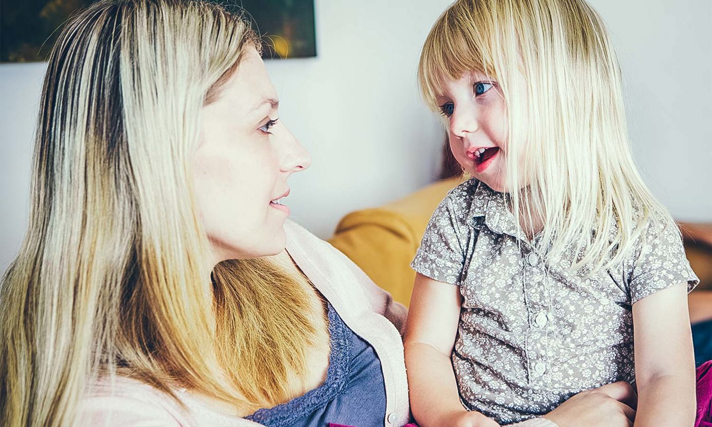 Mother and daughter talking
