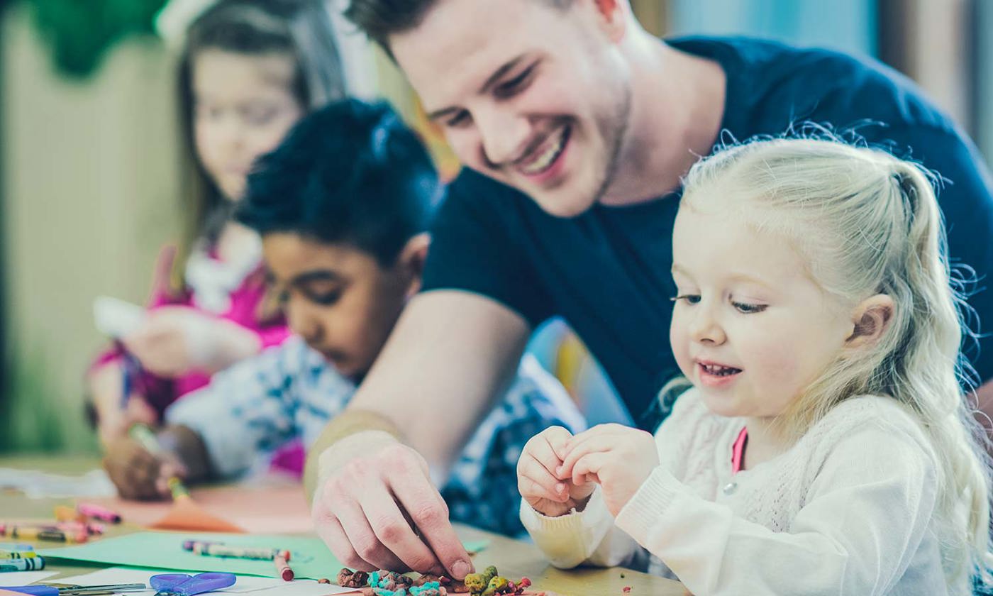 Male kindergarten teacher