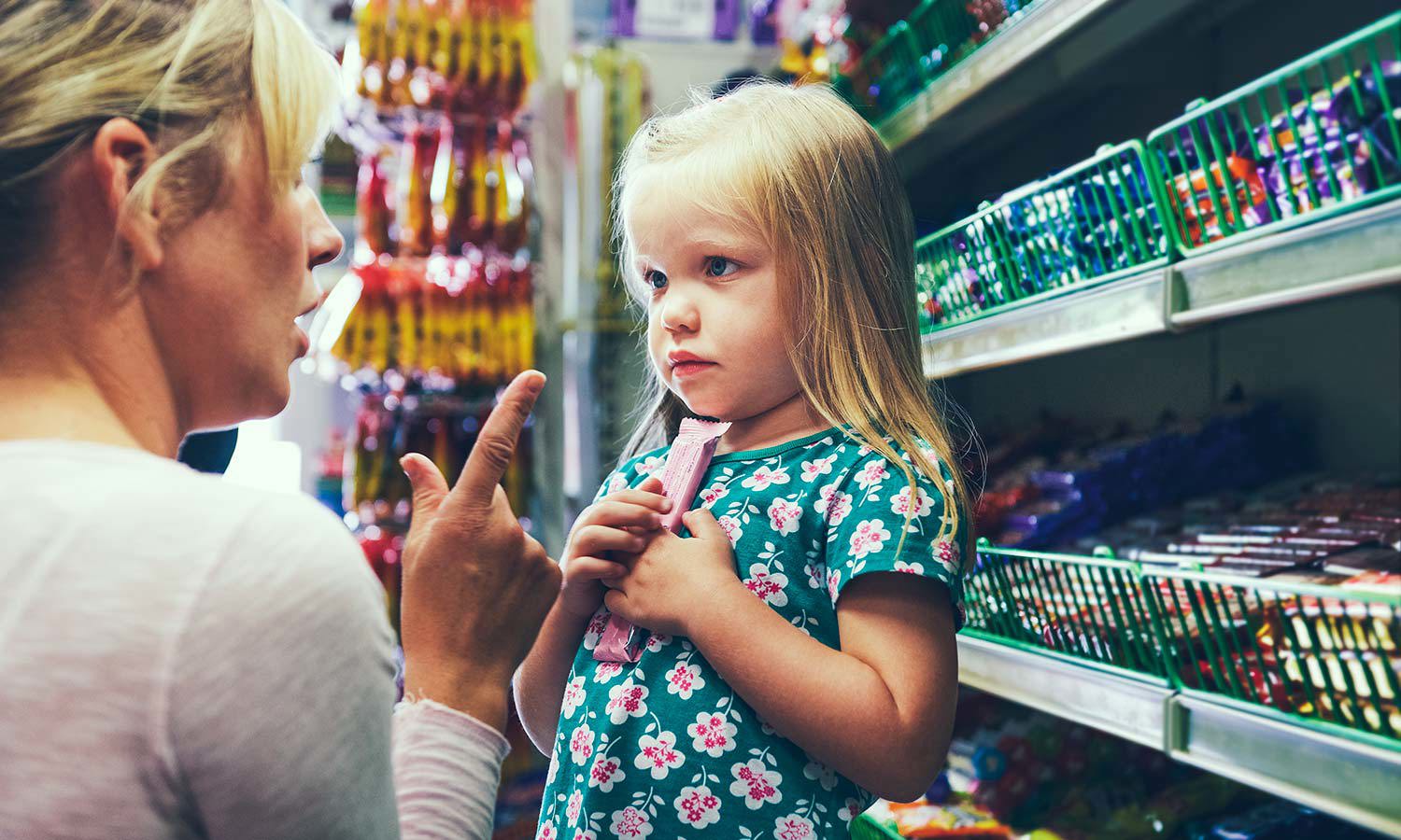 Discipline: Girl being disciplined by mother