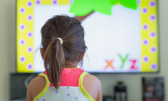 Child watching television